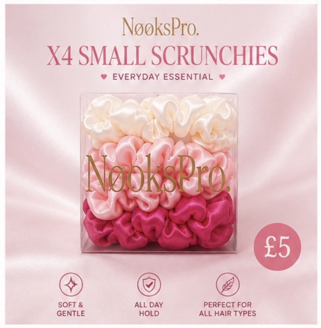 X4 Small Satin Scrunchies